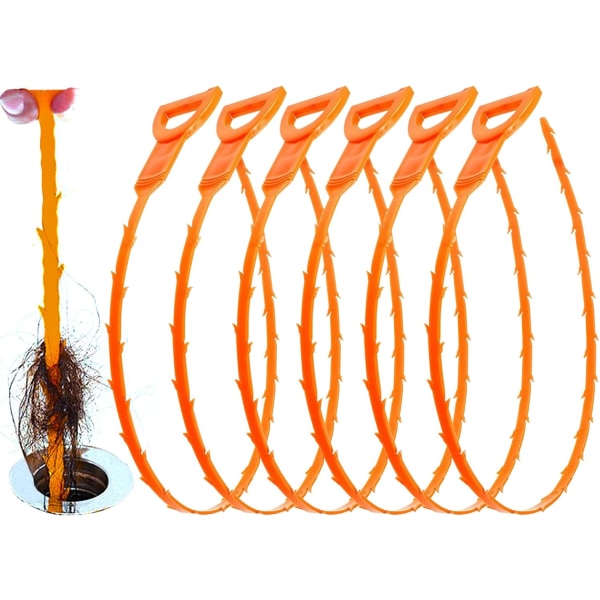 Afløbsrenser Værktøj - 6 Pak 50cm Længde Afløbsrenser Sticks