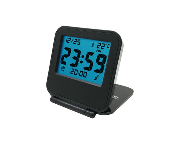 1 Musta Mini Taitettava Digitaalinen Herätyskello Monitoiminen LED-Kello