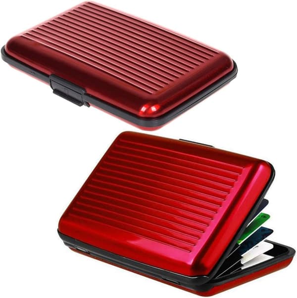 ##/(Red) 2-delat set med ID-kort, kreditkortsfodral, korthållare##/