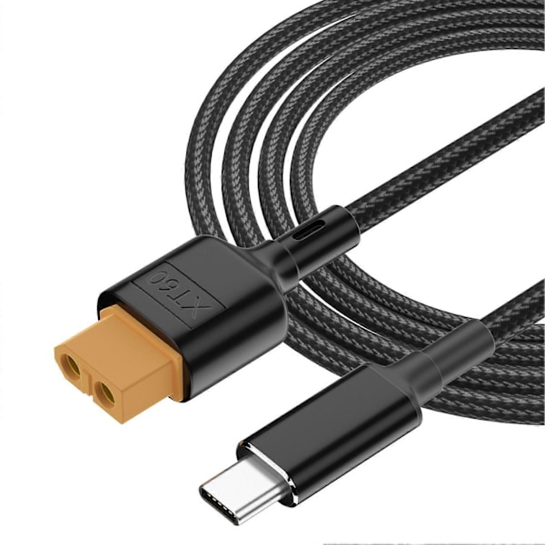 Ladekabel Type-C til XT60 Modellport 100W PD Hurtiglading Høyhastighetsutgang for Modellfly Biler Slitesterk Flettet 100cm