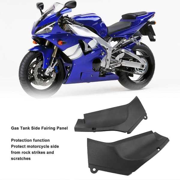 Benzintank Sidekåbe Panel Plastik Slagfast Venstre Højre Motorcykel Benzintank Sidecovers til YZF R1 19982001 Sort