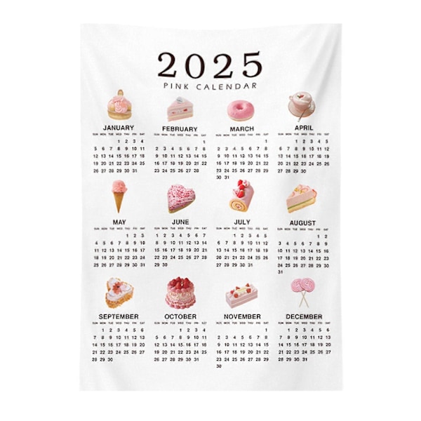 2025 Veggkalender Lettlest Trykk Veggdekorasjon Vaskbar Hjemmekontor Dekor Påminnelse for Viktige Datoer Rektangulær Rivsikker Tapet Kontor K