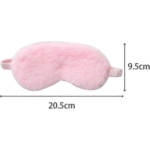 4 st Plysch Ögonmask Mjuk Fluffig Plysch Ögonmask Sovmask Justerbar För Barn Vuxna Kvinnor