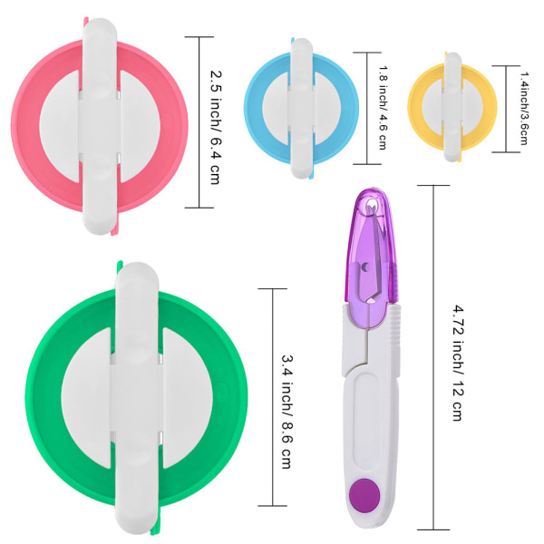 Pompom Maker - 4 Forskellige Størrelser - Pompom Fremstillingsværktøj - Strikning