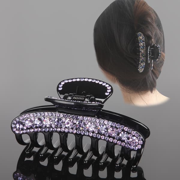 ##/Hårklämma med strass - Blågrå, Söt design, Hårklämma##/