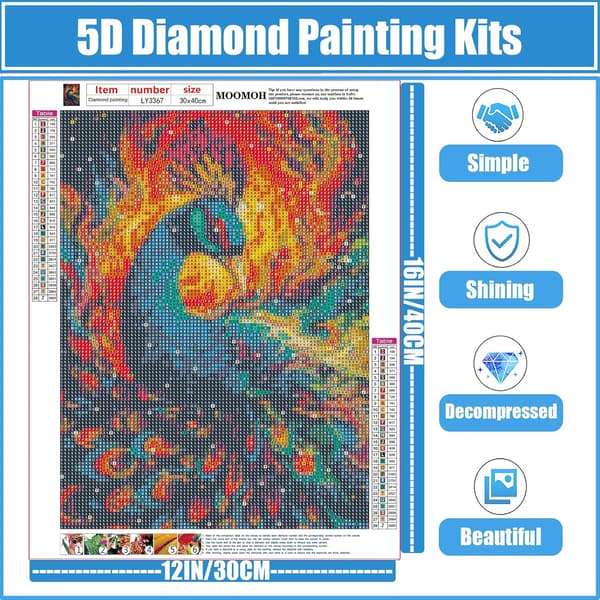 ##/Diamantmålning Kit för Vuxna - 5D Diamantkonst Kit - Färgglad Påfågel##/