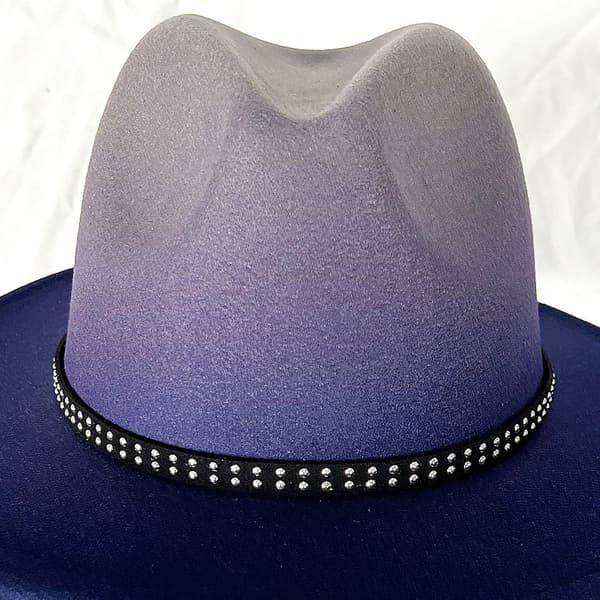 Grå-blå cylinder denim bowlerhat