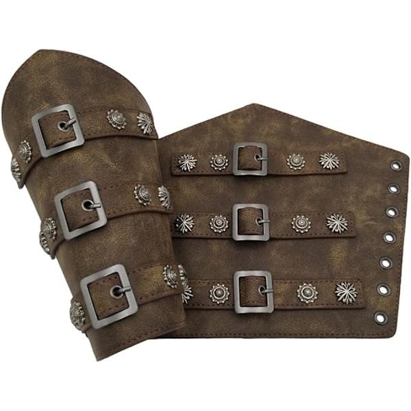 Medeltida Bälte Läder Spänne Armskydd, Handgjorda Full Grain Läder