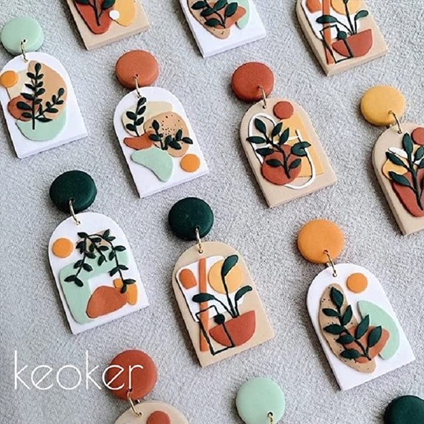 113 stk Polymer Clay Kuttersett for Ørepyntlaging med Ørepynt C