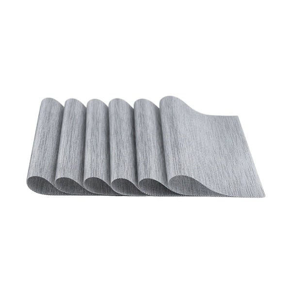 6-pack Placemats Set PVC Vävda Halkfria Bordstabletter Tvättbara Värmebeständiga Inomhus Utomhus Bordstabletter för Restaurangbord 30x45cm H