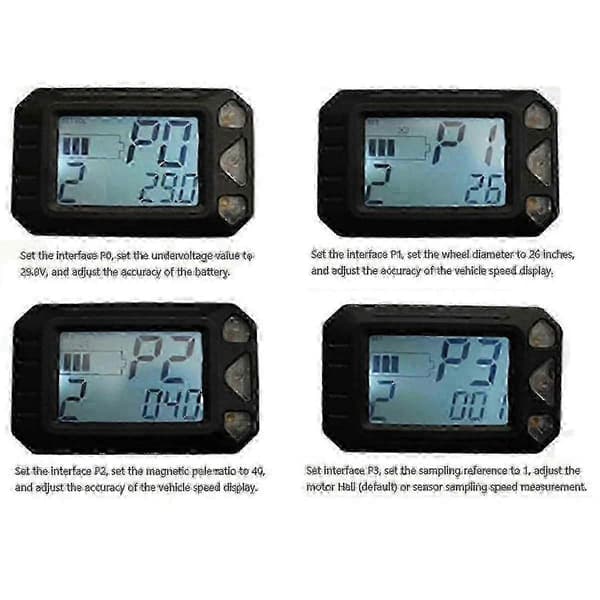 24v 36v Justerbar Elektrisk Scooter Instrument Display Skärm Switch Gasreglage För 5,5 Tum