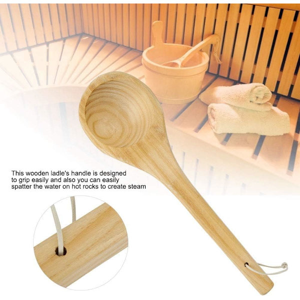 Käsintehty Puinen Saunalusikka Monikäyttöinen Vesi Lusikka Sauna