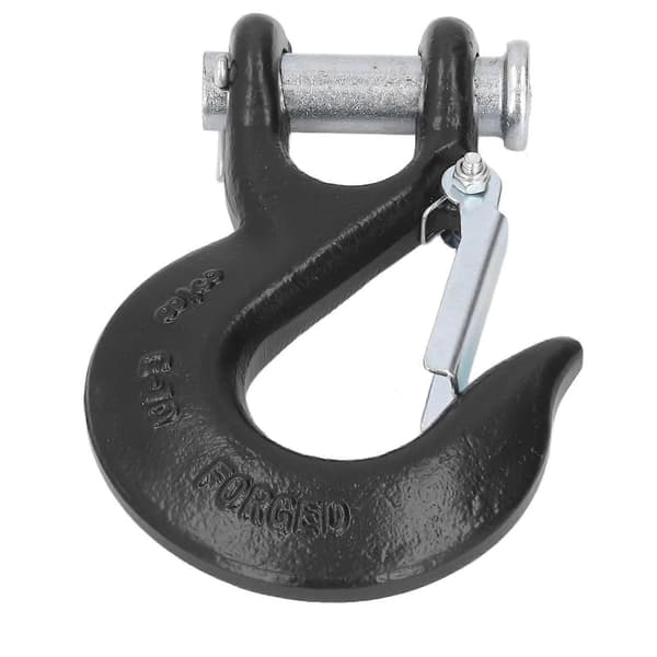 3/8in Clevis Sikkerhetskrok Stål 8164kg Grensekapasitet Rustbeskyttende for Havn Off Road Redning Løfting Svart