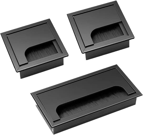 3 st Fyrkantig Kabelgenomföring med Lock 80x80mm+80x160mm för Infälld Montering
