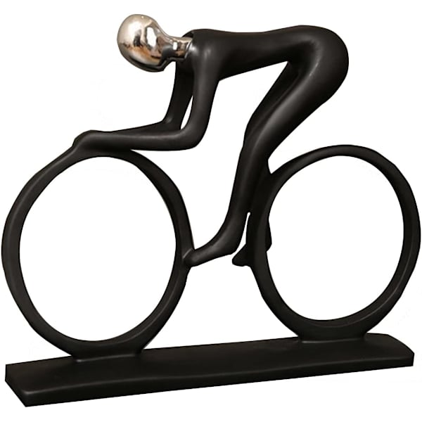 ##/Statue Sort Cykelatlet Skulptur - Moderne Abstrakt Kunst Res##/