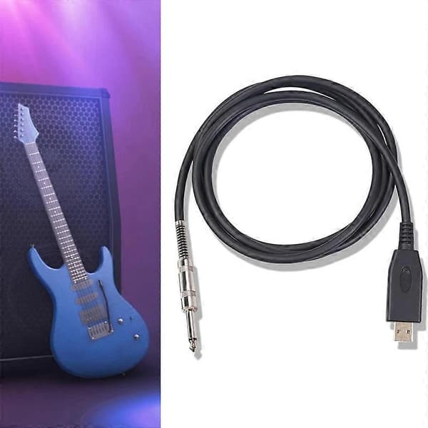 Audio AUX-kabel Anti-interferens Hög Fidelitet Drivrutinsfri USB till 6.35mm Hane till Hane Gitarrkabel för Laptops 3m.