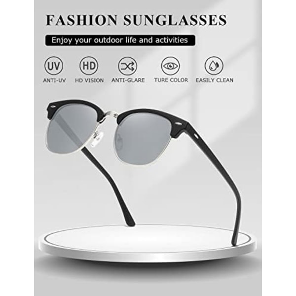 Unisex Retro Halvramme Solbriller