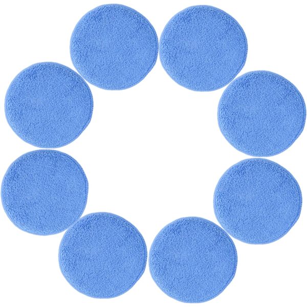 8 voksapplikations puder - i mikrofiber - blå - 12 cm