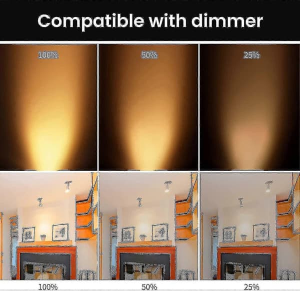 Paket med 8 Halogenlampor GU5.3 MR16 35W 12V Dimbar - Varmvit 2800K, 400 Lumen, Glaskupa