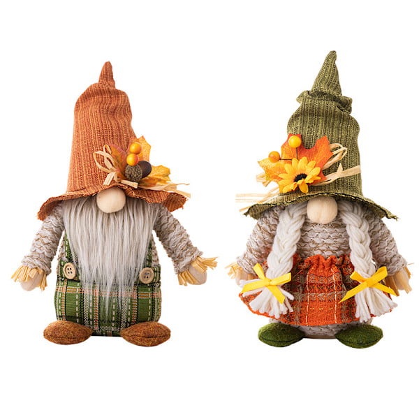 ##/Par gnomerfigurer Thanksgiving dekorasjonsartikler, høst##/