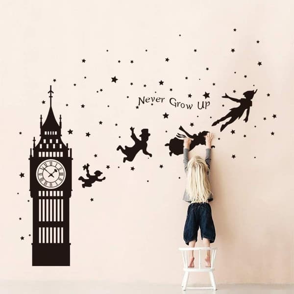 Peter Pan Tähtiseinä Tarra Big Ben Keiju Seinätarra Irrotettava Sisustus