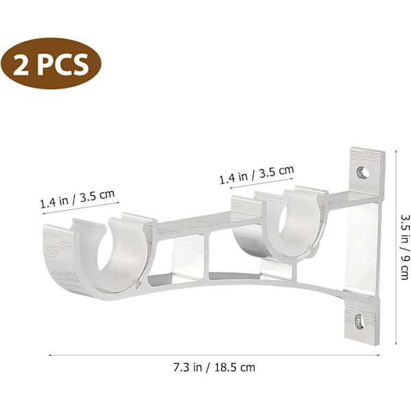 4 st Aluminiumlegering Gardinstångsfästen Dubbelfäste Gardin R