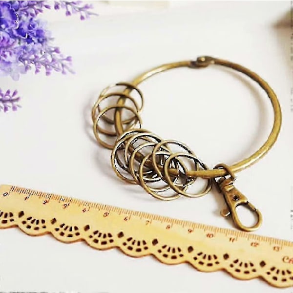 Stor rund nøkkelringorganisator i bronse (80 mm) 10x multiring fengselsbetjenter