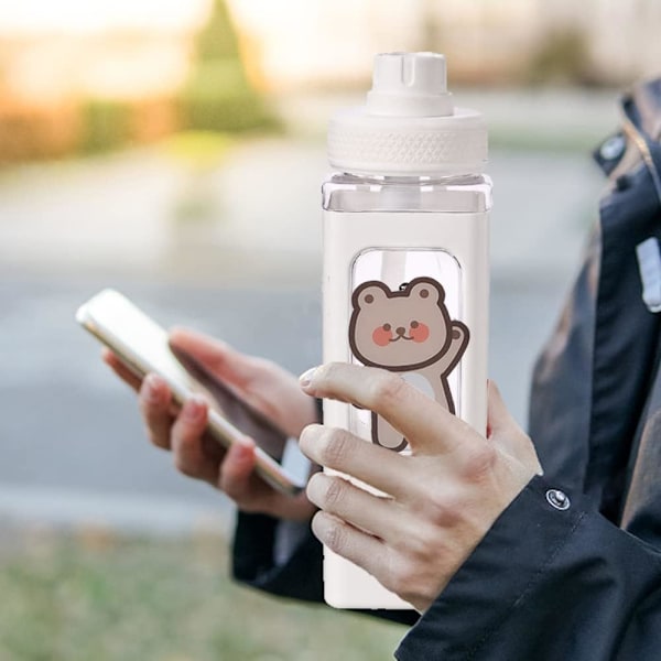 ##/700 ml:n vesipullo oljella - valkoinen, söpö pullo d##/