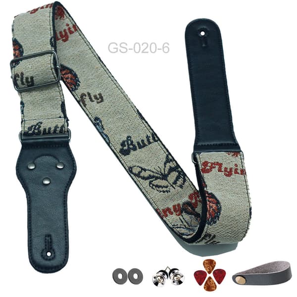 10 stk Gitarreim - Bomulls Gitarreimer med Full Narvet Skinn