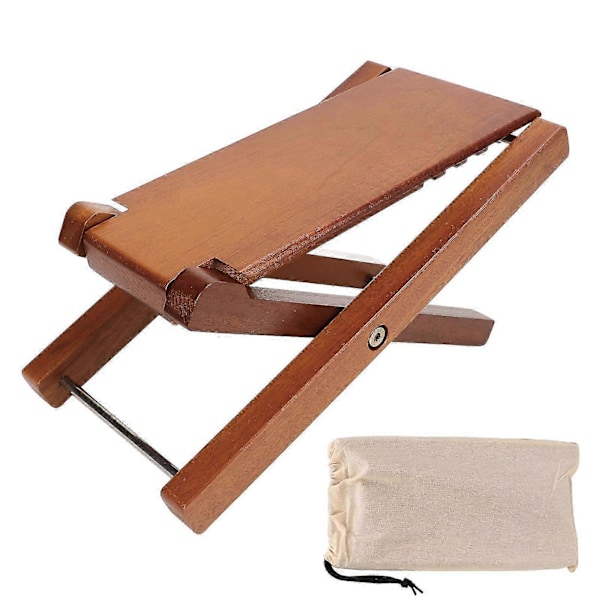 Gitarrfotstöd Robust Trä Elegant Stil 3 Justerbar Höjd Hopfällbar Gitarrfotpall för Gitarristframträdande Askträ