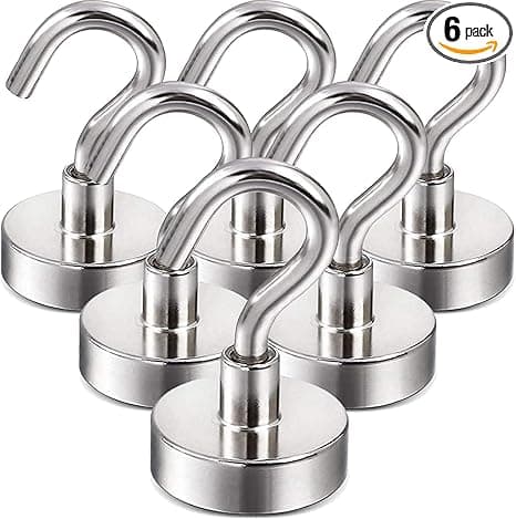 ##/(6-pack - Silver) Magnetiska krokar  25 kg starka, kraftiga kryssningsmagneter S-krokar##/