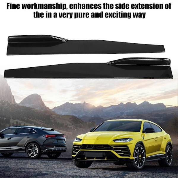 Par Universal Bil Sidoskjol Skydd Trim Rocker Splitters Winglet Vingar Anti Repa (Lång)
