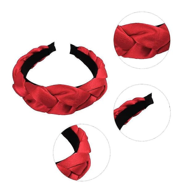 Hårband för kvinnor Sammet Flätade Hårband Mode Hårband Kors Hårtillbehör red