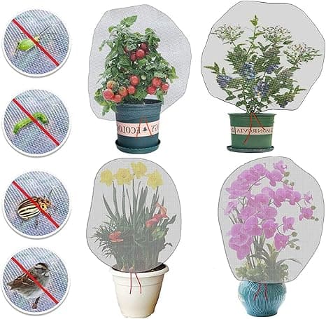 Puutarhan verkko hyönteis- ja lintueste, vetoketjullinen, 4 kpl, 3