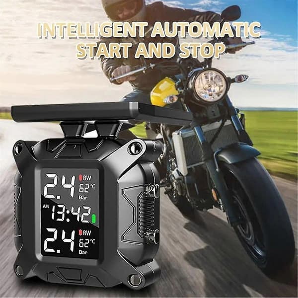 Motorcykel TPMS Solenergi Dæktryksovervågning Realtids Dæktryksovervågningssystem Temperatur