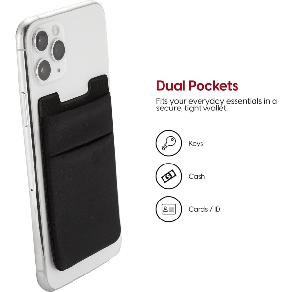 Mobiltelefon kreditkortholder, selvklæbende tegnebog, selvklæbende lomme -