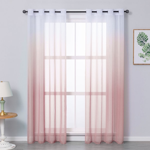 Gardinöljetter (2 stycken) transparent gradient vertikal gardin voile