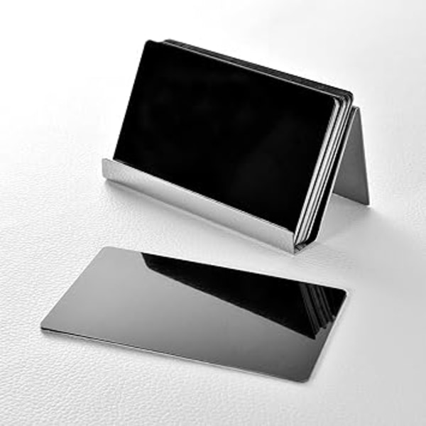 (Sølv)2-pakke visitkortholdere i rustfrit stål Desktop Ca