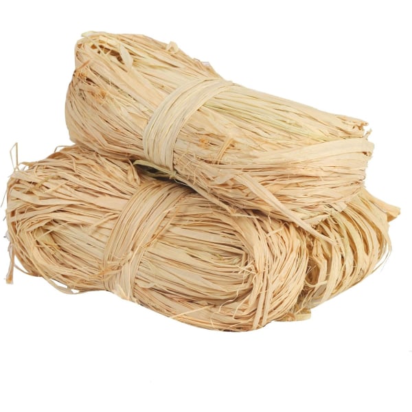 Naturlig Raffia 3 Ruller Beige Fyldt Papir Gaveæske Dekoration DIY