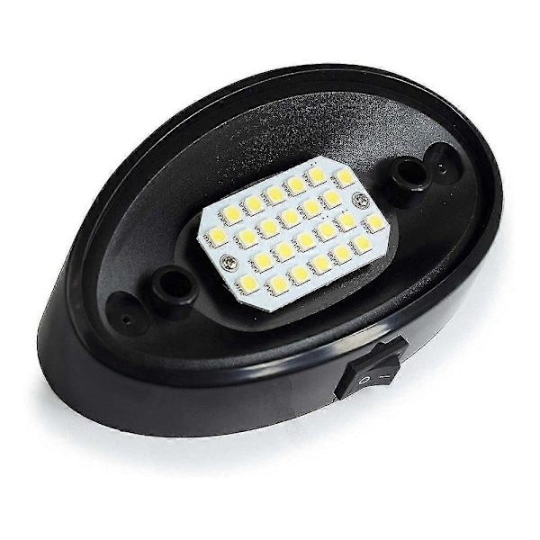 12V LED-lys 400 Lumen Belysningsarmatur med Kontakt Campingvogn Båd Markise Anneks Tunnel Klar og Amber