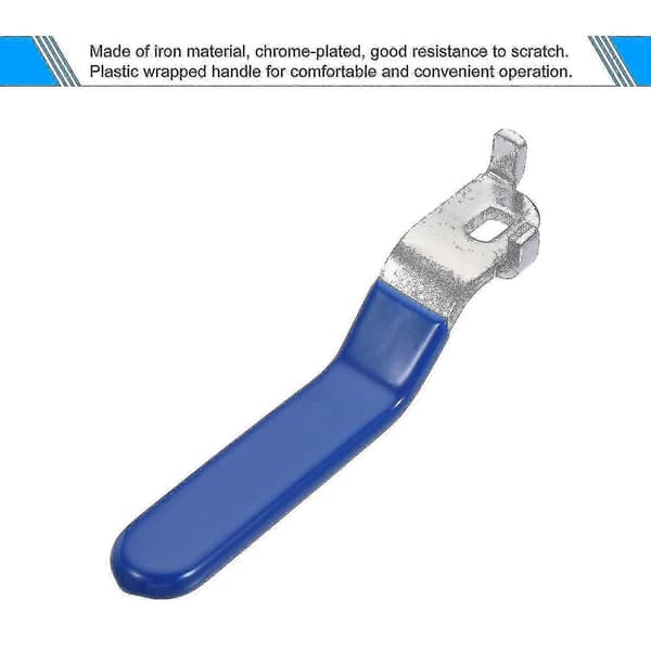Spak Håndtak Jern Krombelagt Erstatning Kvart Omdreining Med Plastgrep Blå For Dn25 Kuleventil