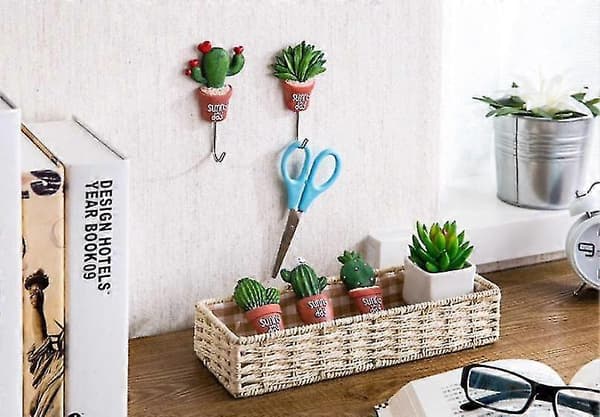Plant Veggkroker Veggmontert, Kunst Blomst Jernkrok, Hjemmedekorasjon set 4