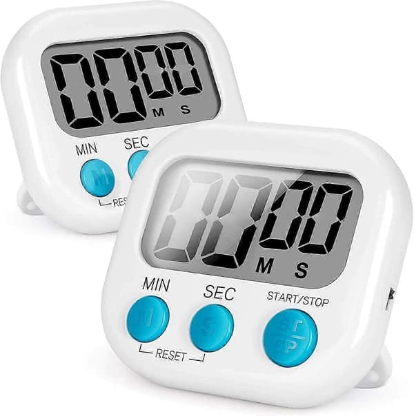 2 stk. Magnetisk køkkentimer, magnetisk timer med høj alarm til børn, farverig børnelæring