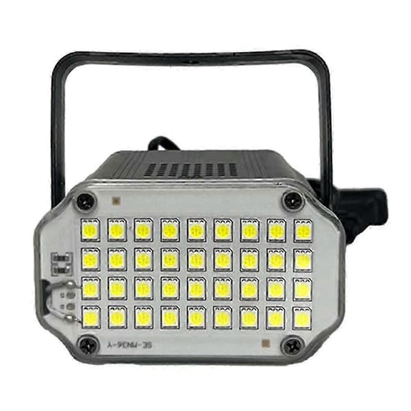 Stroboskoplys med lydaktivering og justerbar hastighed, 36 super-lyse hvide LED'er