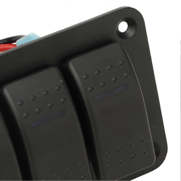 3-veis vippebryterpanel IP65 Vanntett DC12?24V Blått lys Universell for båter, marinefartøyer og lastebiler