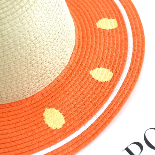 Orange-Girls Halmhatter, Barne Sommer Solhatt for Strand Reise Hei