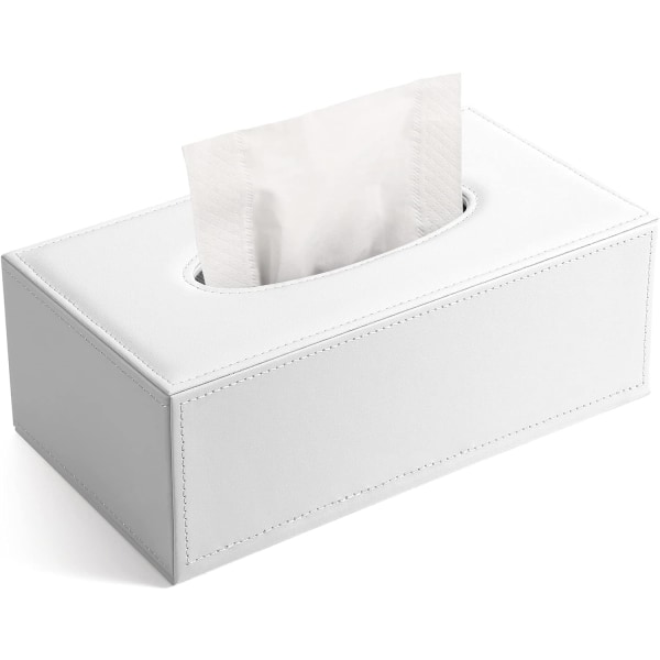 Pure White Modern 25*14*9,5cm Läder Tissue Box