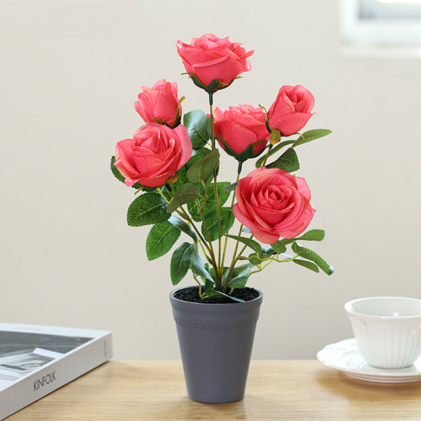 #Kunstig trærosenbusk i potte 34 cm kunstige roser#