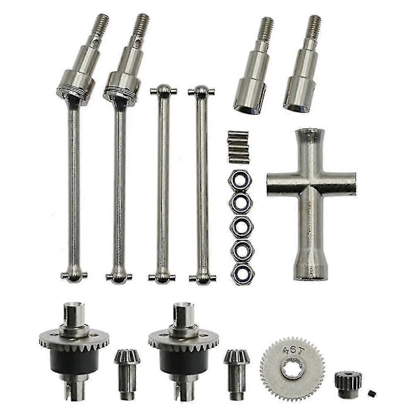 Metalldifferensial og drivakselsett for Scy 16101 16102 16103 16201 Pro 1/16 Børsteløs Rc Bil Upg