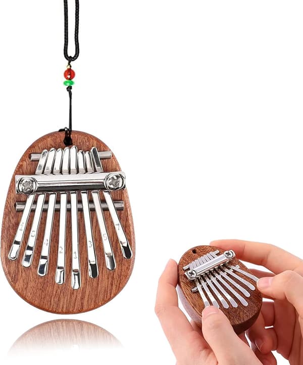 1 x Mini Kalimba (Tåreformet), 8-Tast Kalimba, Bærbar Solid